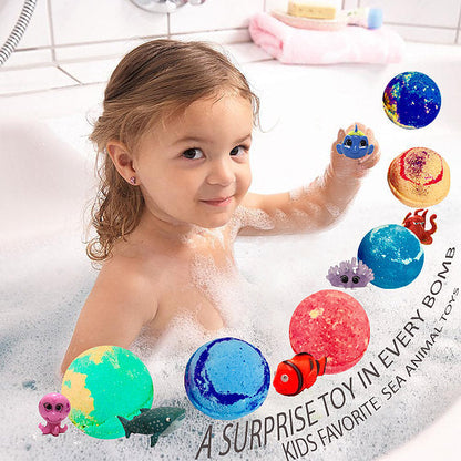 12-Pack Kids Bath Bomb Set with Surprise Toys – Organic, Gentle & Fun Bath Time Gift