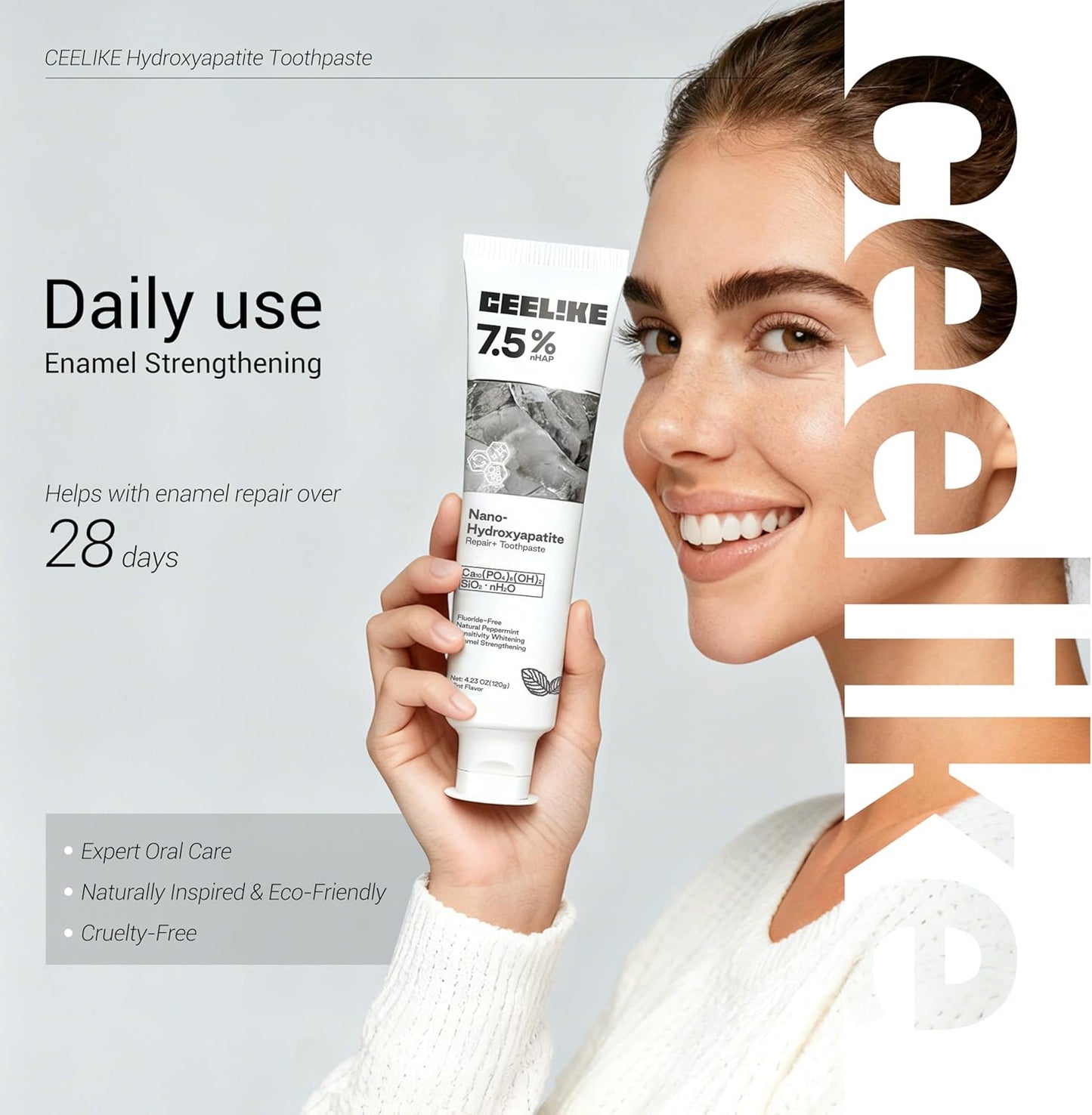 7.5% Nano Hydroxyapatite Fluoride Teeth whitening Toothpaste