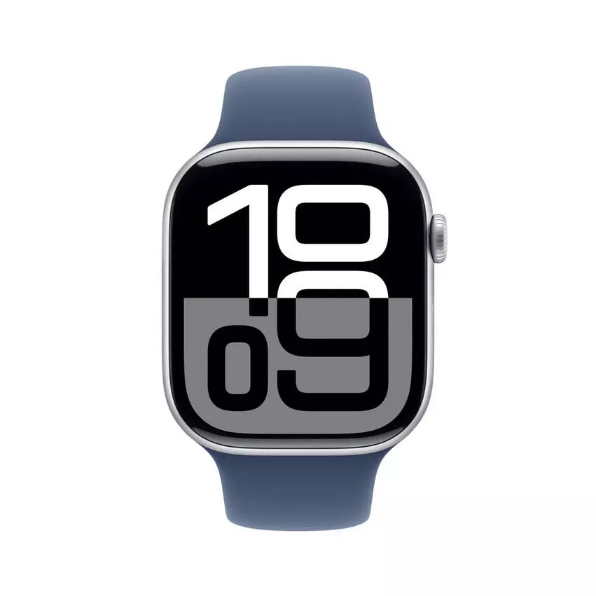 Apple Watch series 10 45mm أبل ساعة10 . 45 ملم جي بي اس، غطاء سماء الليل، سوار رياضي سماء الليل، صغير/متوسط