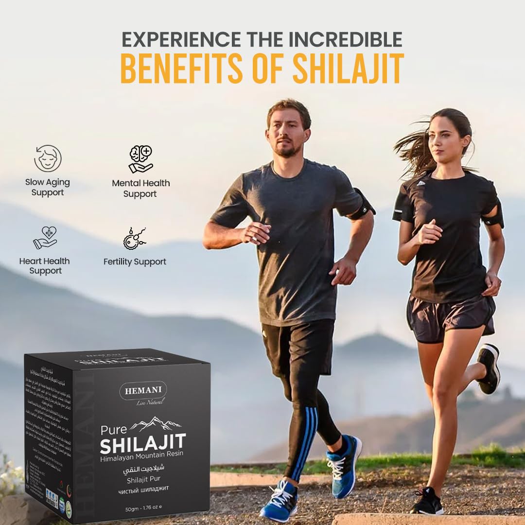 Hemani Pure Shilajit Himalayan Mountain Resin (50g) – Natural Energy & Stamina Booster( شيلاجيت الهيمالايا بالكامل )