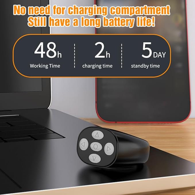 Smart Ring Remote Control – Wireless Bluetooth Scrolling Ring for TikTok,Snapchat,Instagram & Remote Camera Shutter جهاز تحكم عن بعد بحلقة ذكية – حلقة تمرير لاسلكية تعمل بتقنية البلوتوث لتطبيقات تيك توك، سناب شات، إنستغرام، وللتحكم عن بعد في الكاميرا