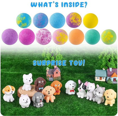 12-Pack Kids Bath Bomb Set with Surprise Toys – Organic, Gentle & Fun Bath Time Gift