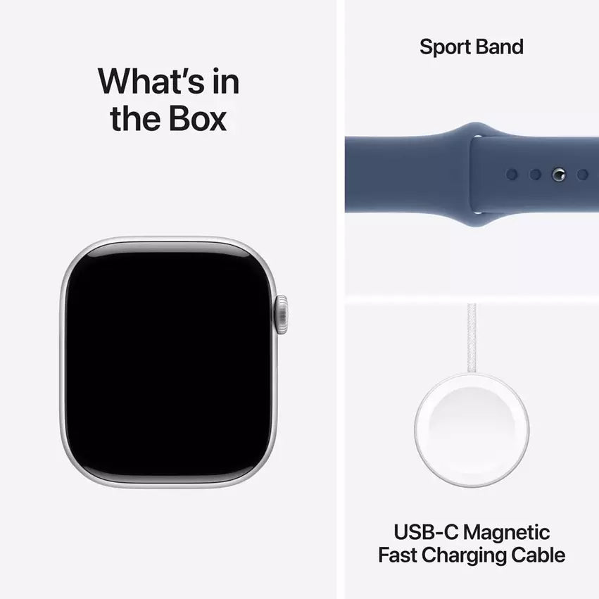Apple Watch series 10 46mm أبل ساعة10 . 46 ملم جي بي اس، غطاء سماء الليل، سوار رياضي سماء الليل، صغير/متوسط