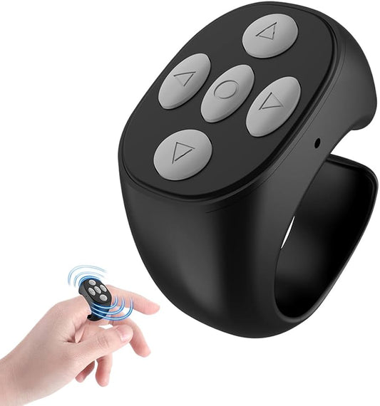 Smart Ring Remote Control – Wireless Bluetooth Scrolling Ring for TikTok,Snapchat,Instagram & Remote Camera Shutter جهاز تحكم عن بعد بحلقة ذكية – حلقة تمرير لاسلكية تعمل بتقنية البلوتوث لتطبيقات تيك توك، سناب شات، إنستغرام، وللتحكم عن بعد في الكاميرا